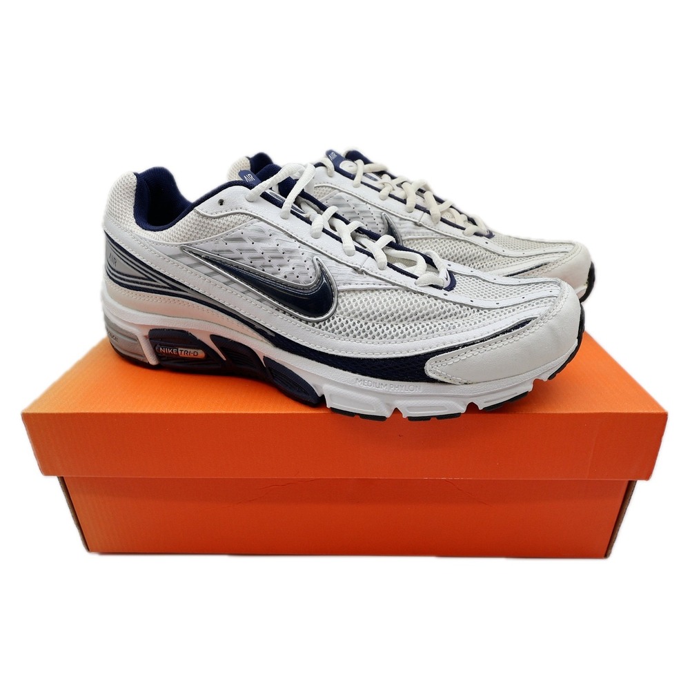 Nike Air Tri-D Run II Mens Size 9 Y2K Vintage 2008 White Navy Running Shoes
